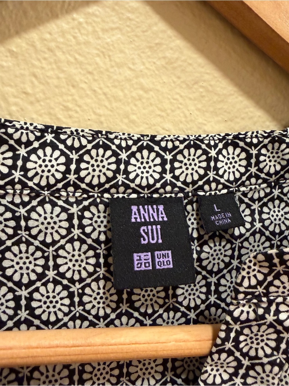 Anthropologie Anna SUI Black & White Patterned Maxi Dress Boho Cotton Large - Picture 12 of 12